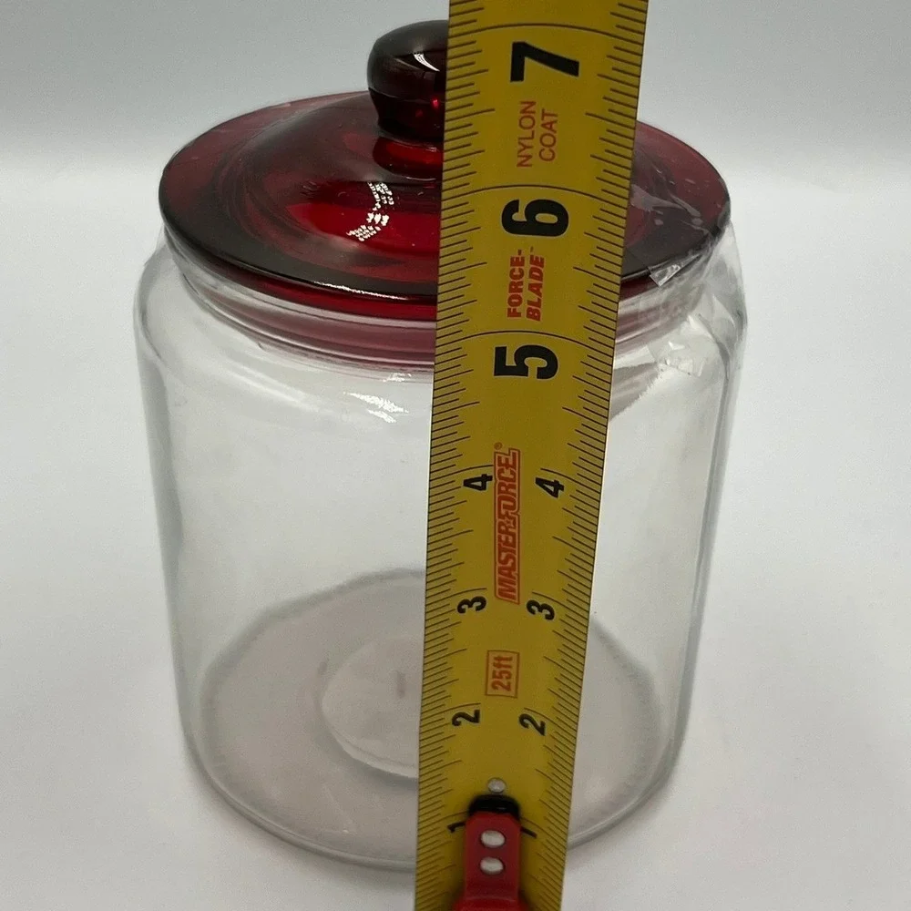 Horizon Group Glass Heart Jars Set of 2 OS Clear Red Brand New Valentine Decor
